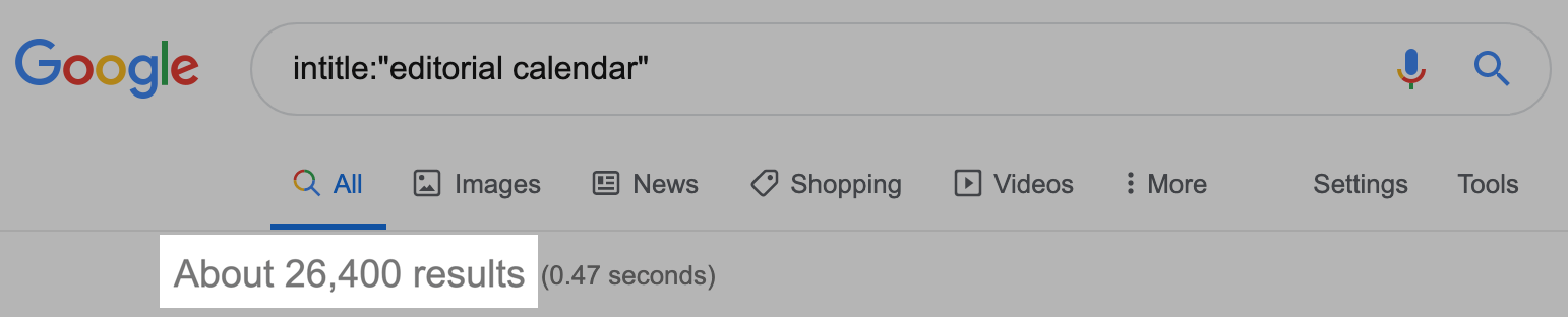 intitle search editorial calendar image