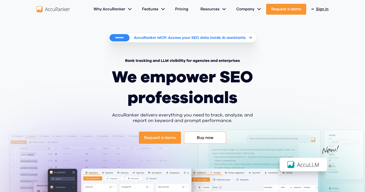 AccuRanker homepage AccuRanker homepage