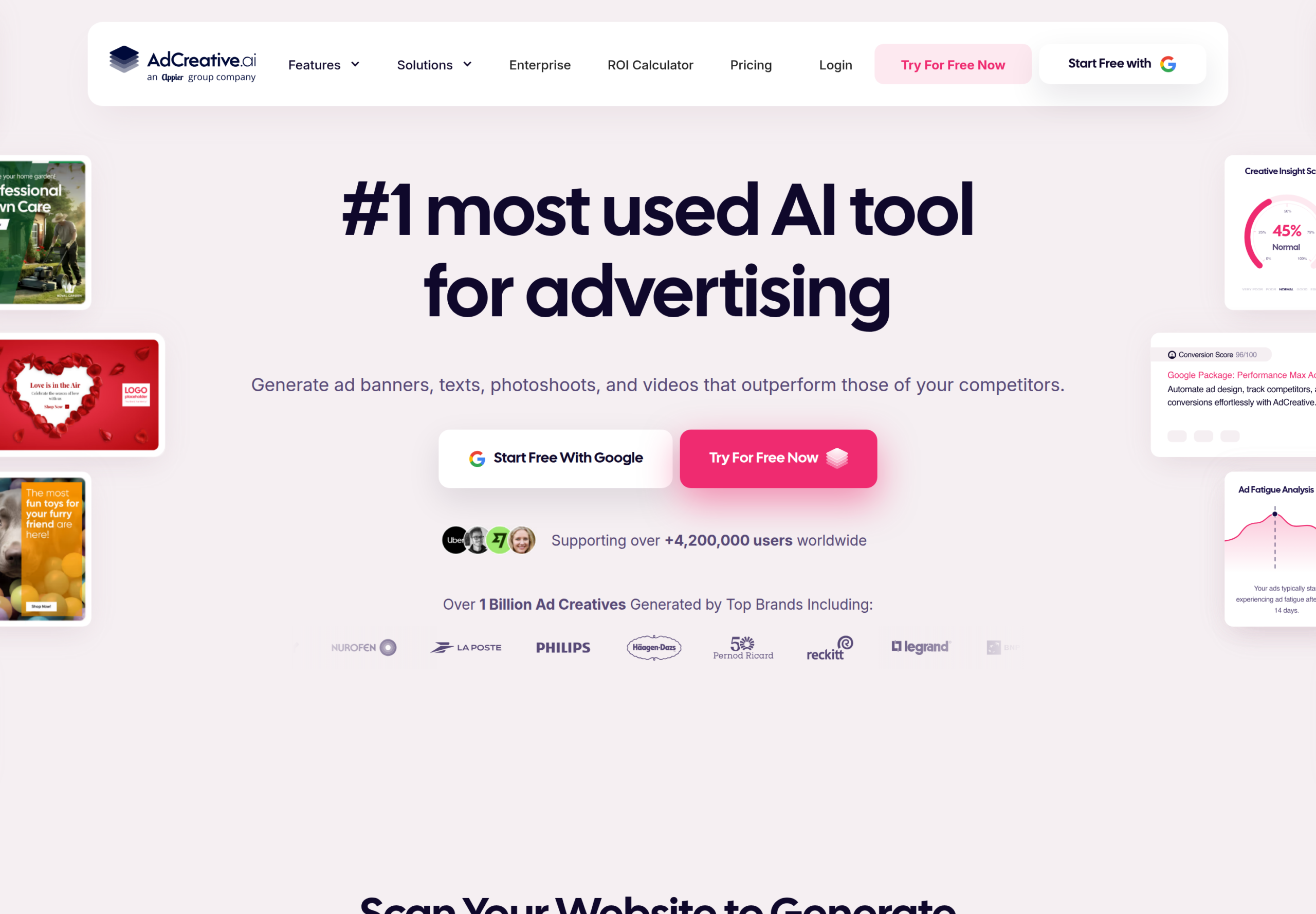 AdCreative.ai homepage