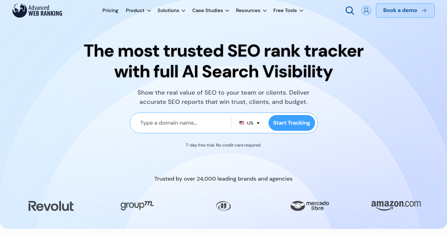 Advanced Web Ranking homepage Advanced Web Ranking homepage