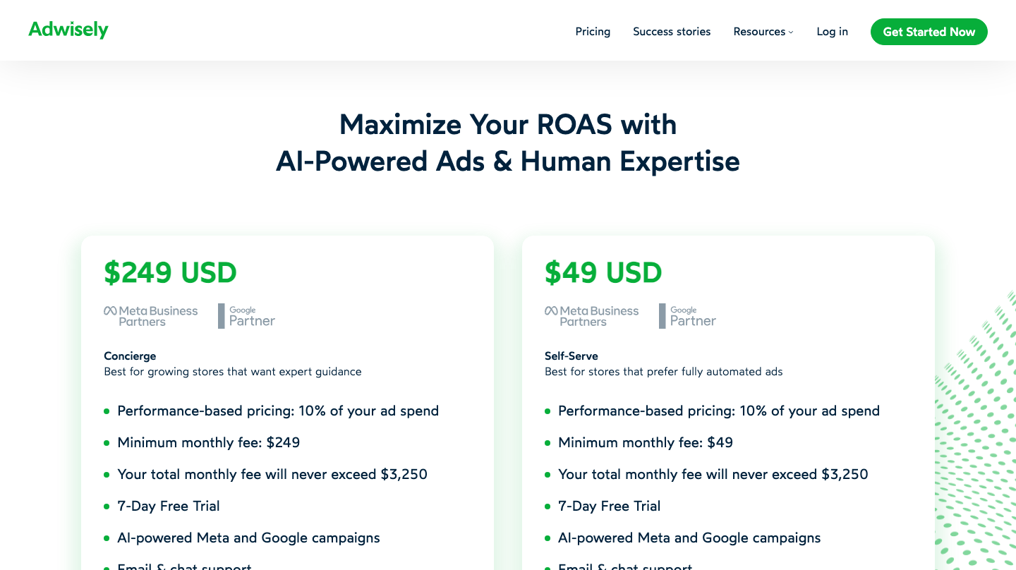 Adwisely pricing