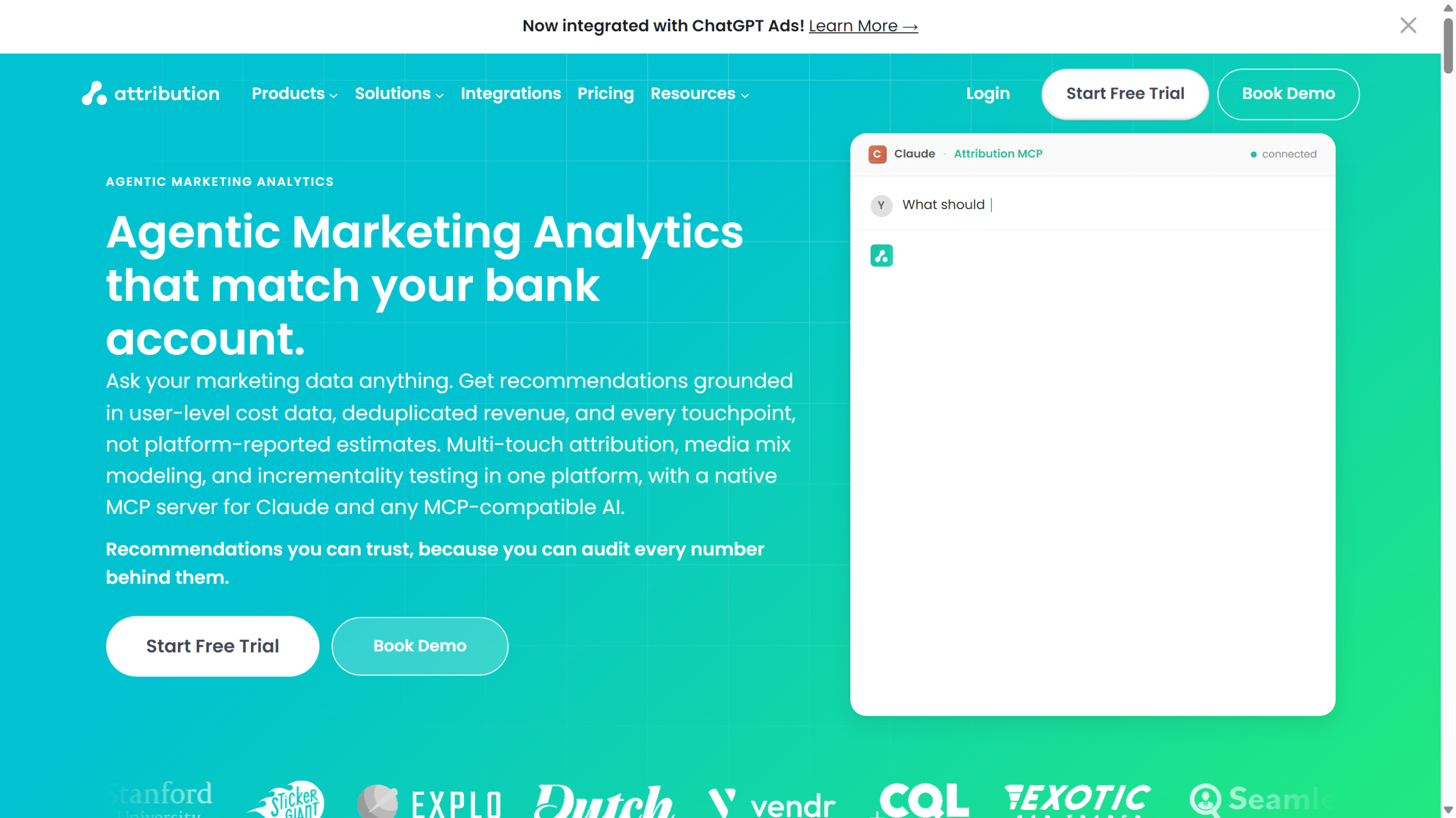 Attribution App home Attribution App home