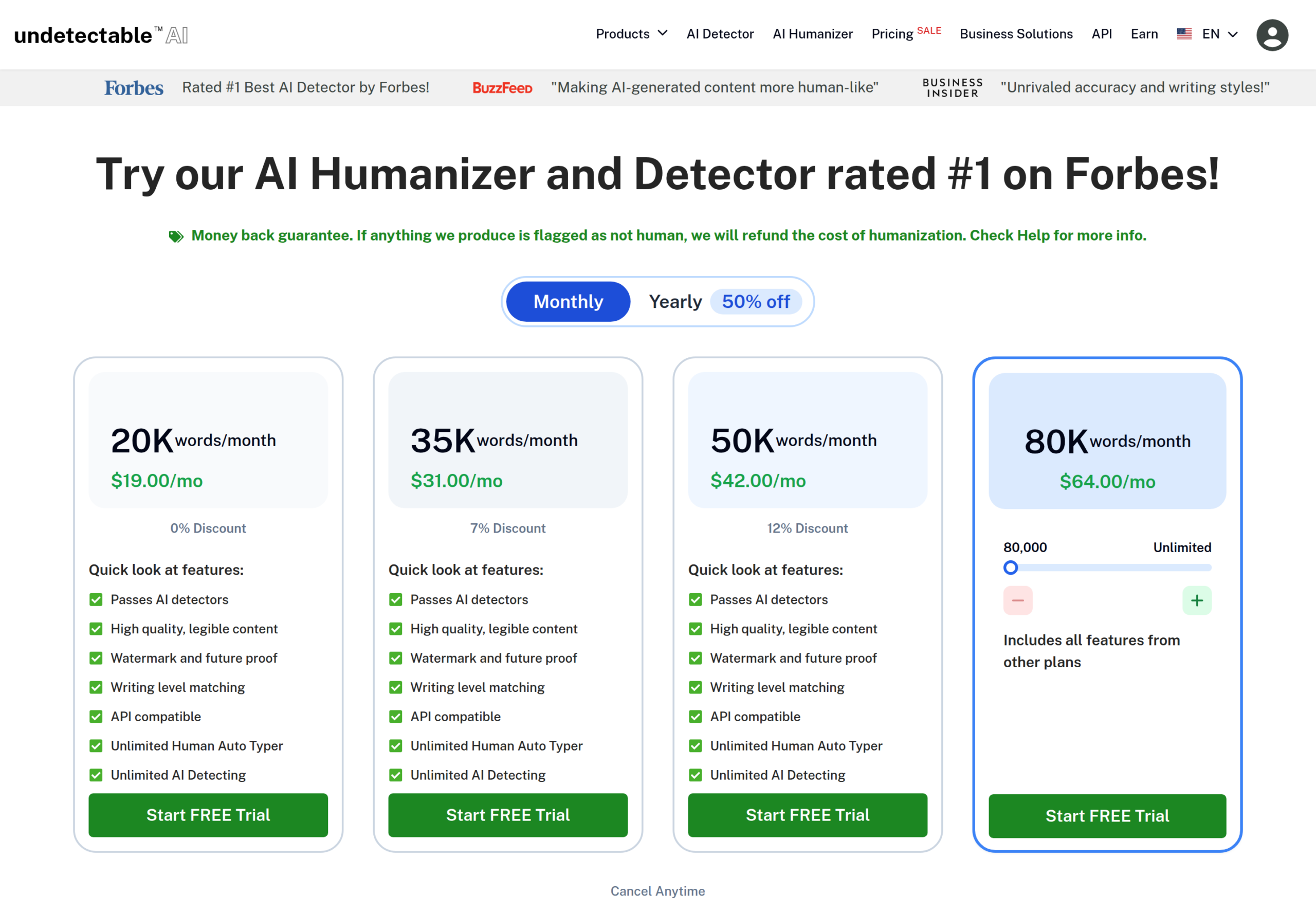 Undetectable AI pricing Undetectable AI pricing