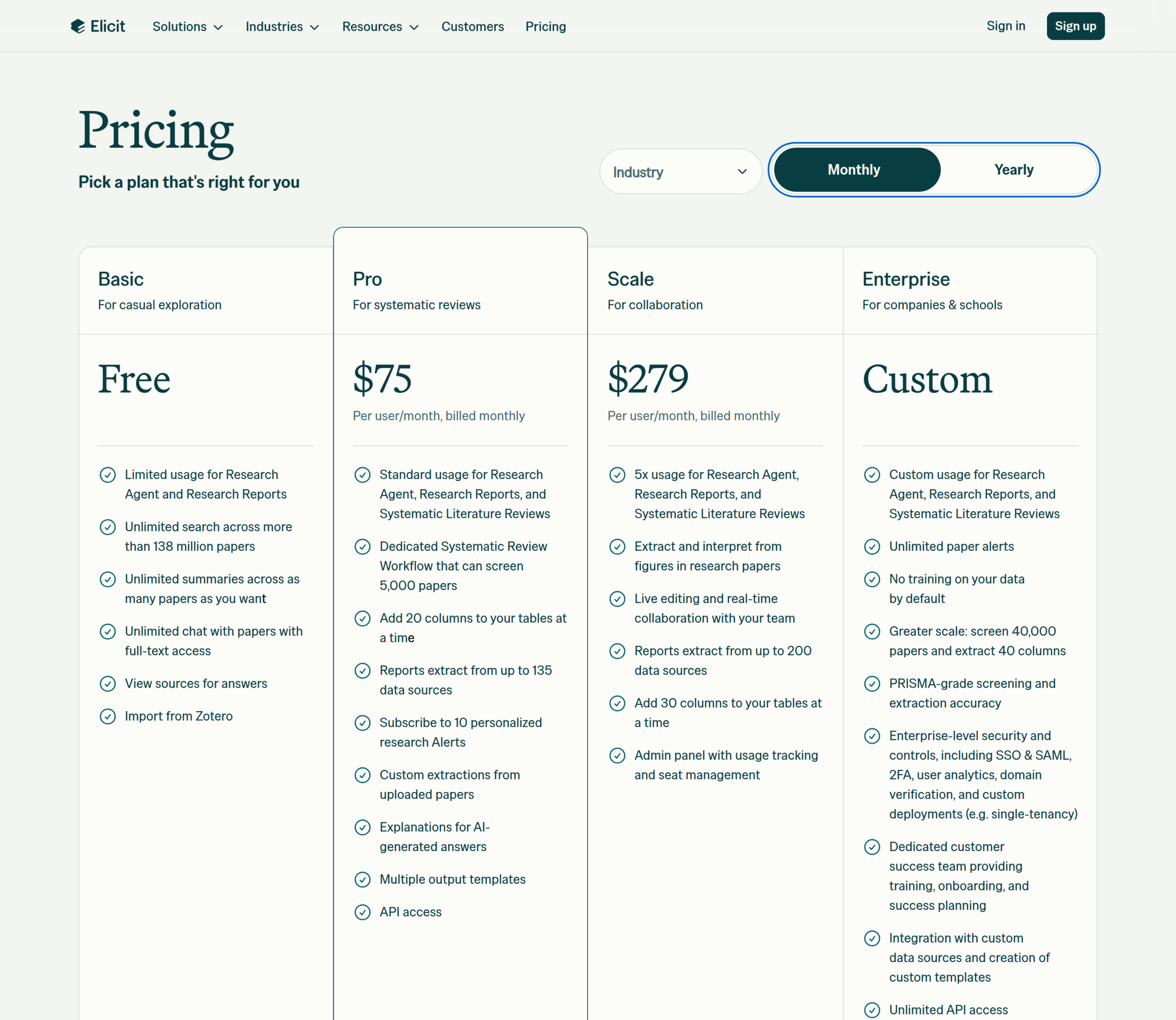 Elicit pricing