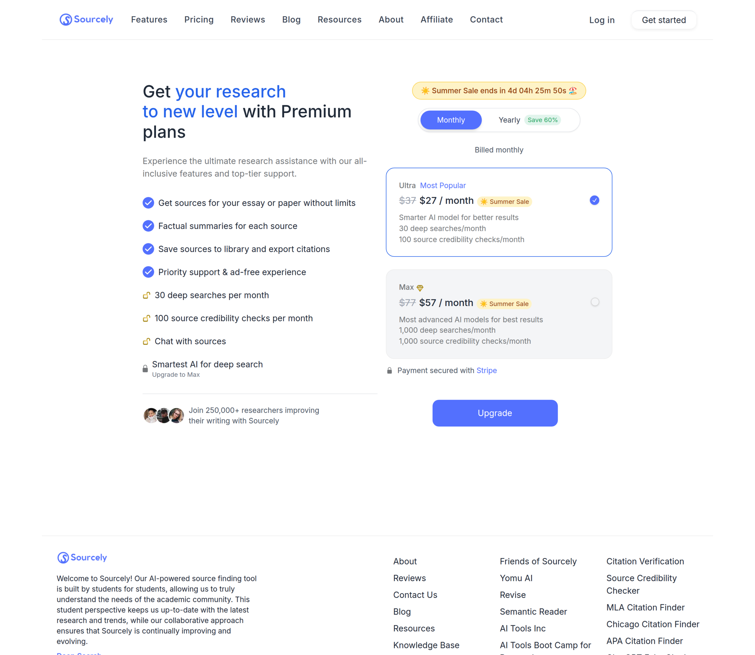 Sourcely pricing