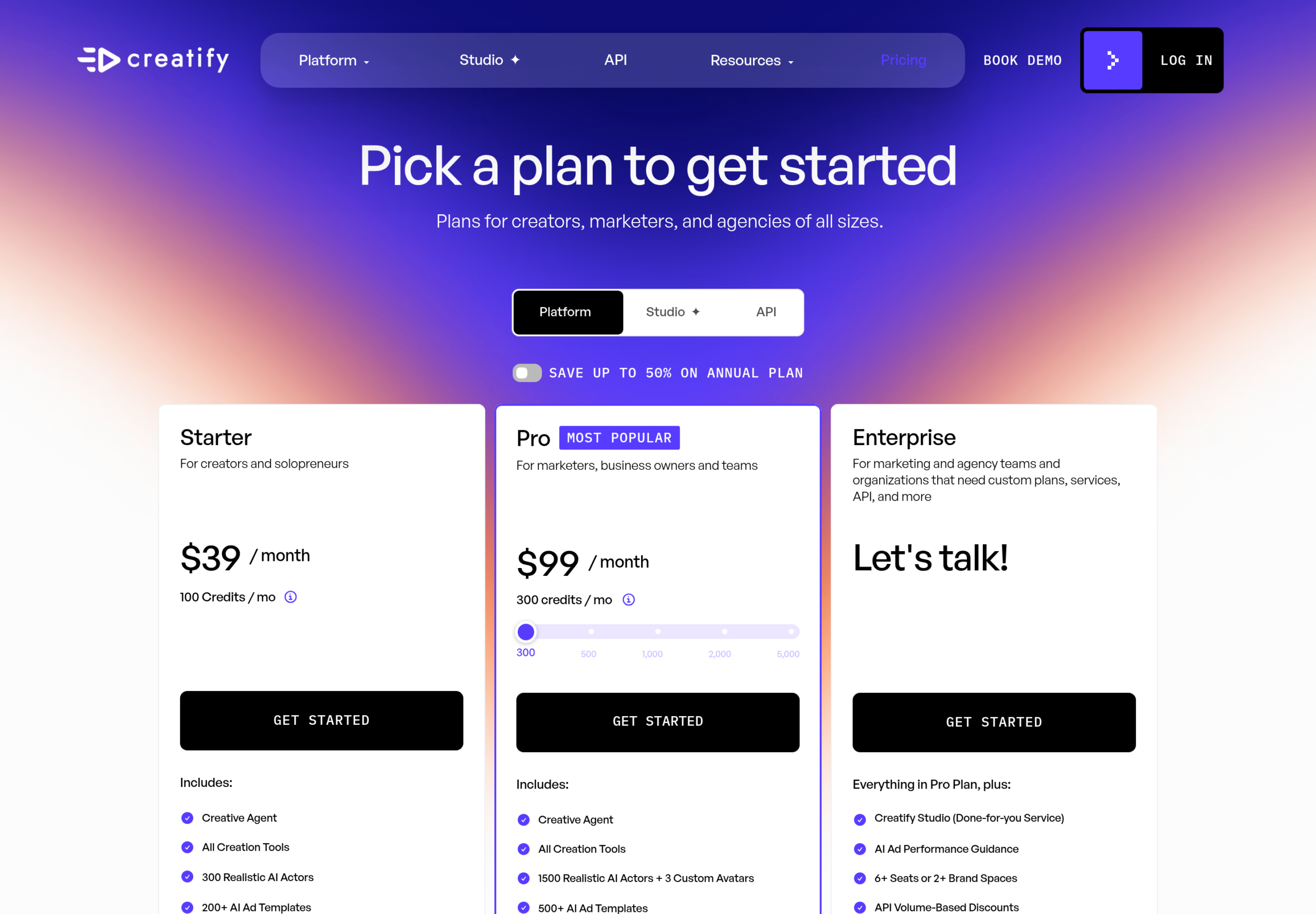 Creatify pricing