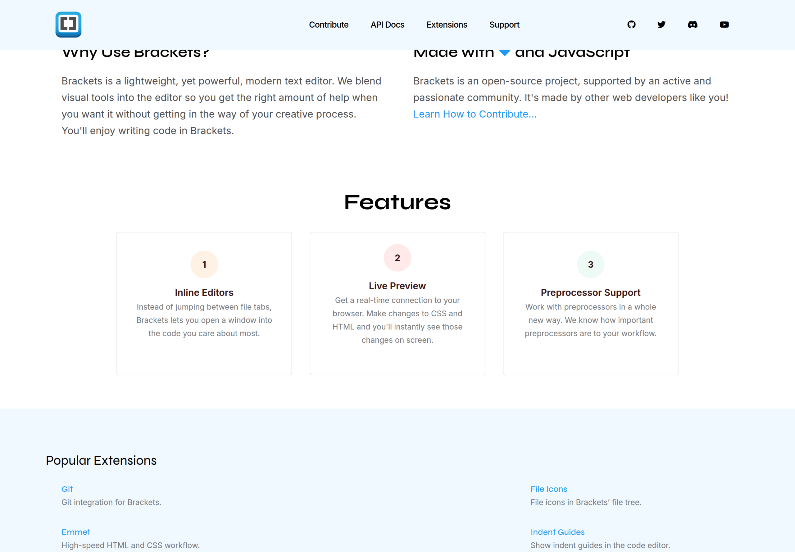 Brackets features