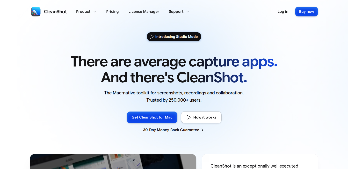 CleanShot homepage