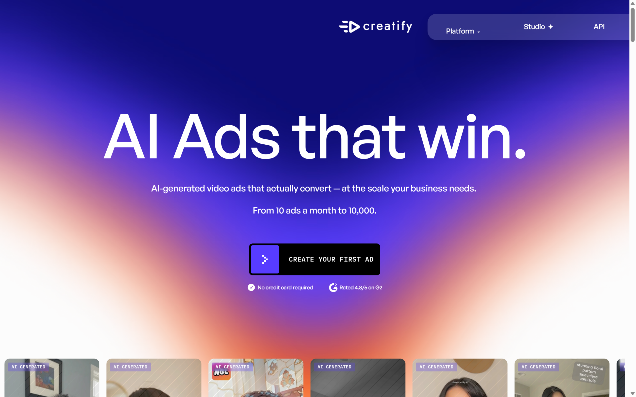 Creatify home