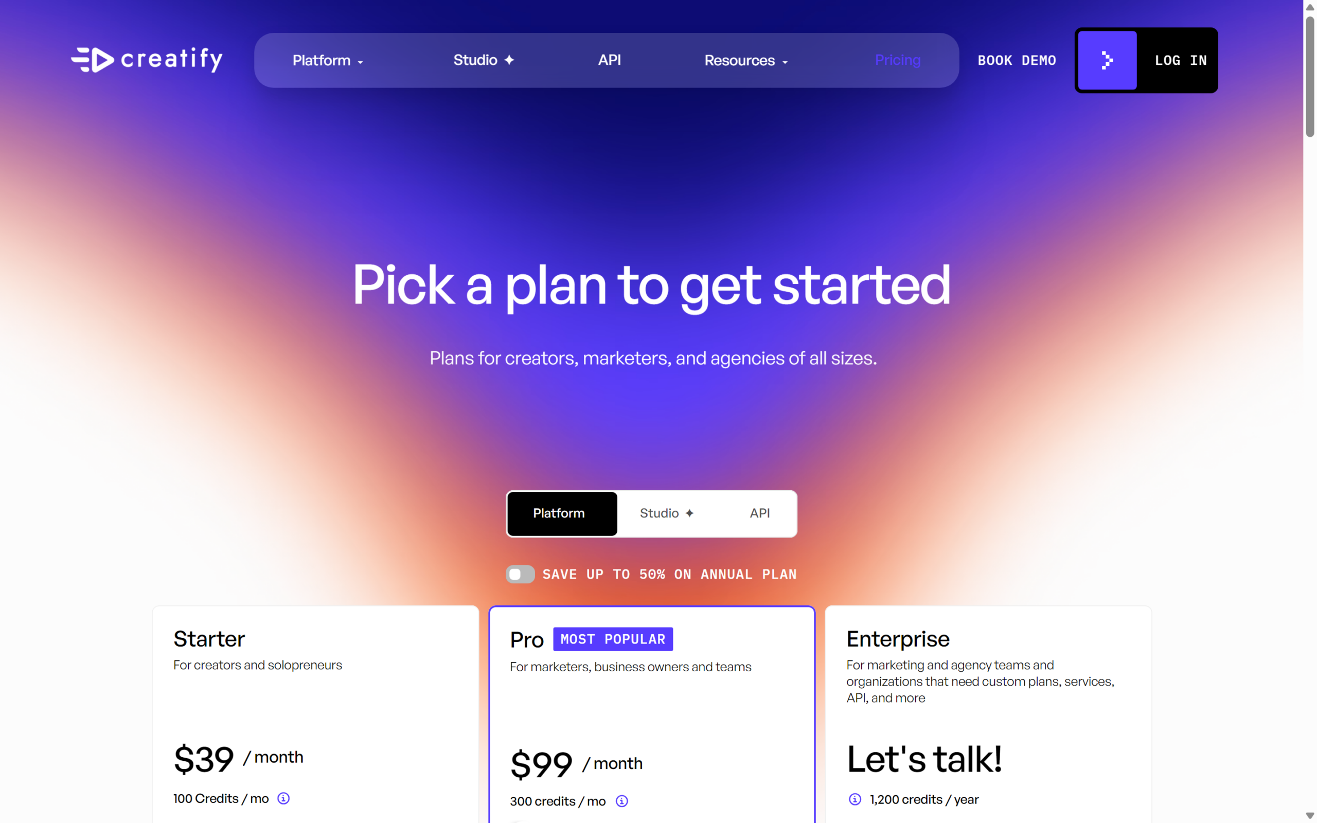 Creatify pricing