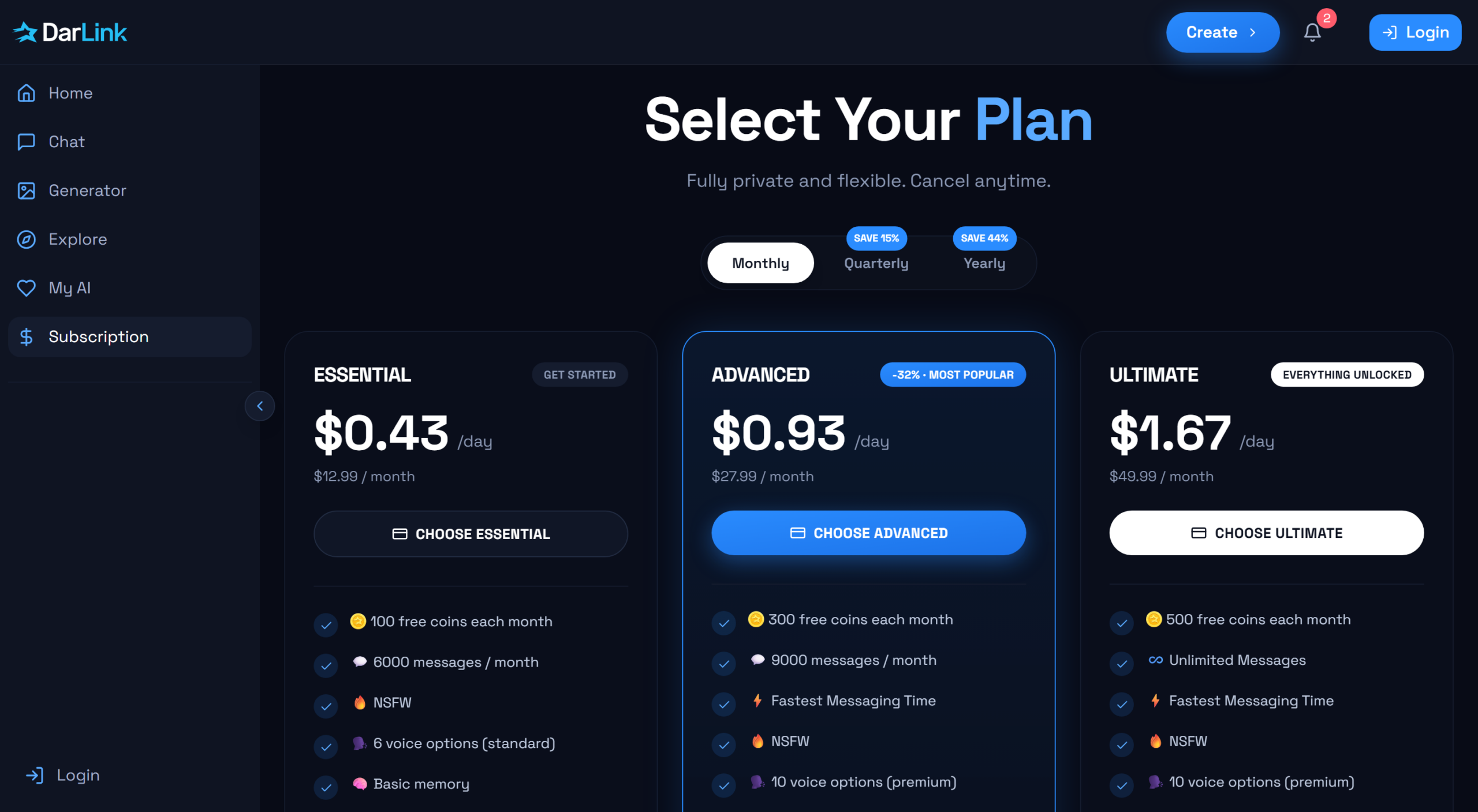 DarLink AI pricing