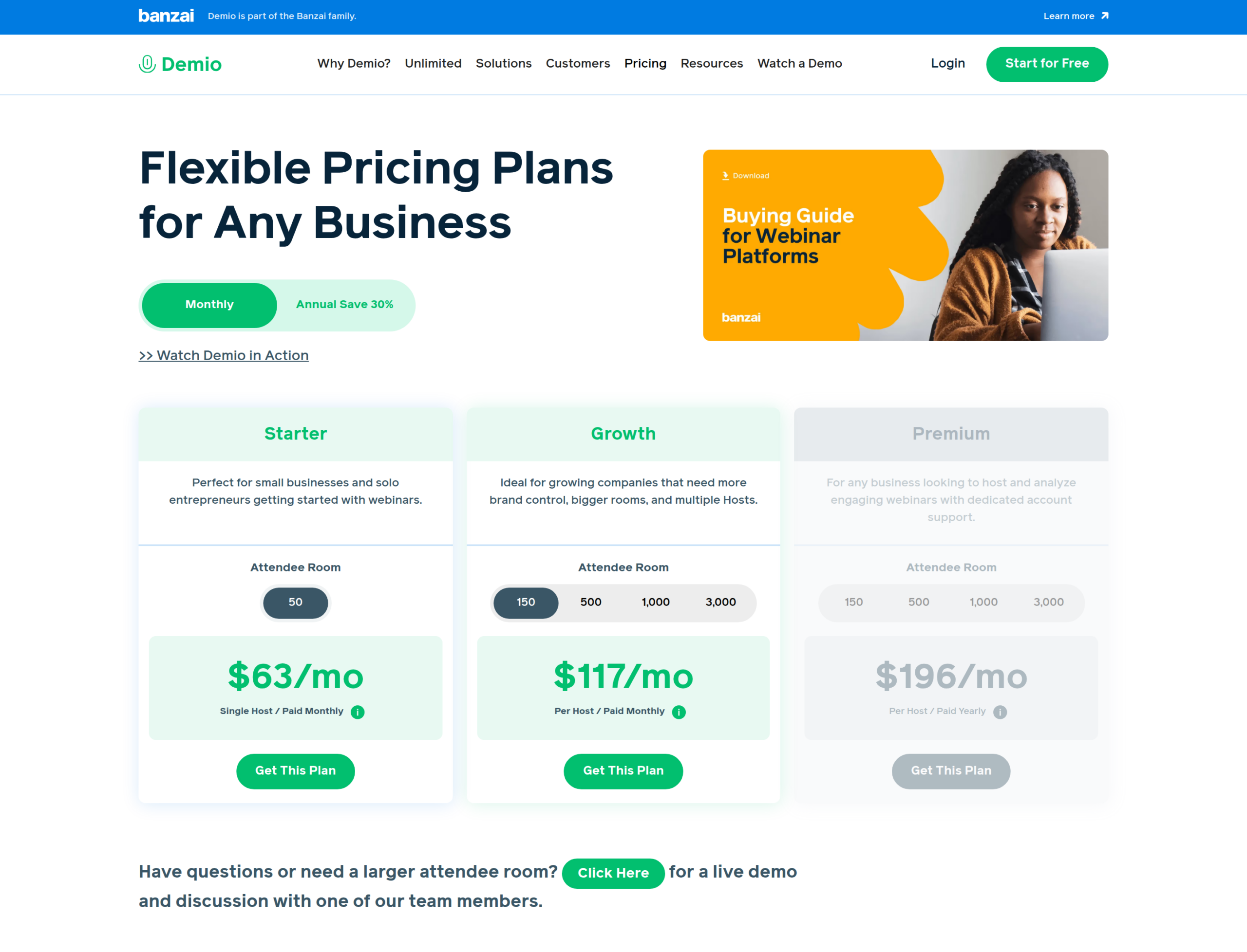 Demio pricing