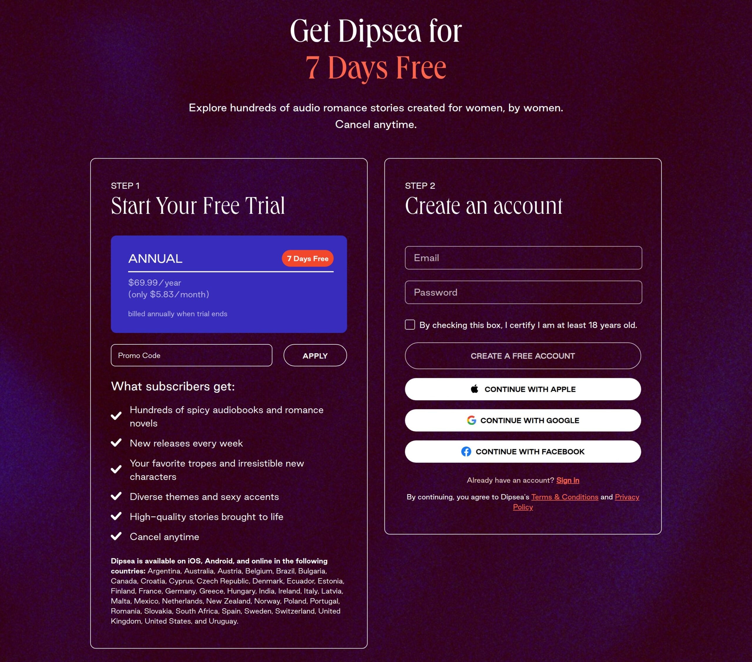 Dipsea pricing