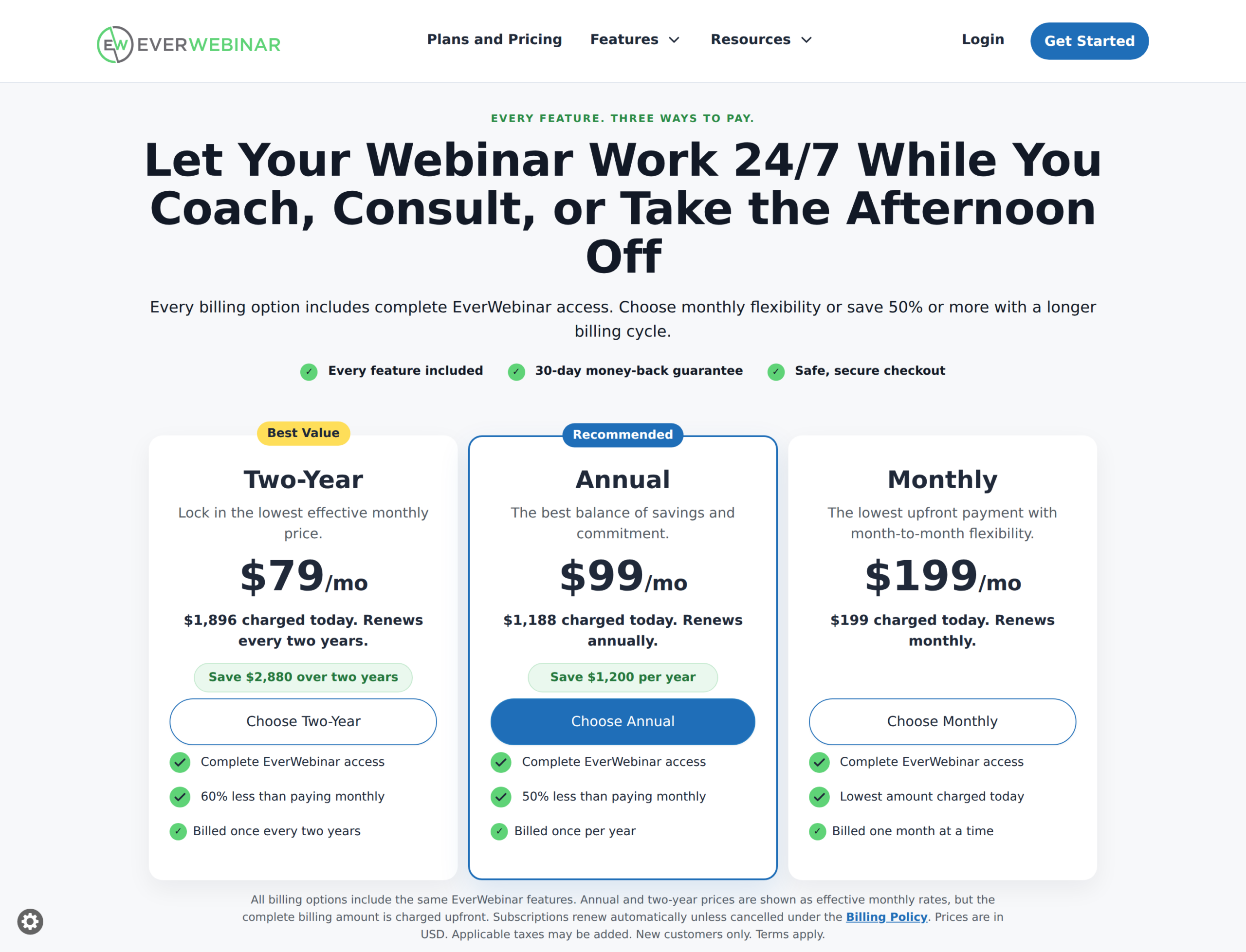 EverWebinar pricing