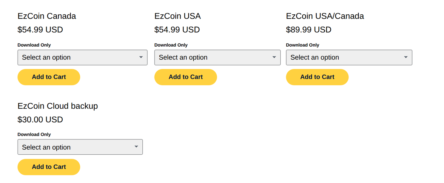 EzCoin pricing
