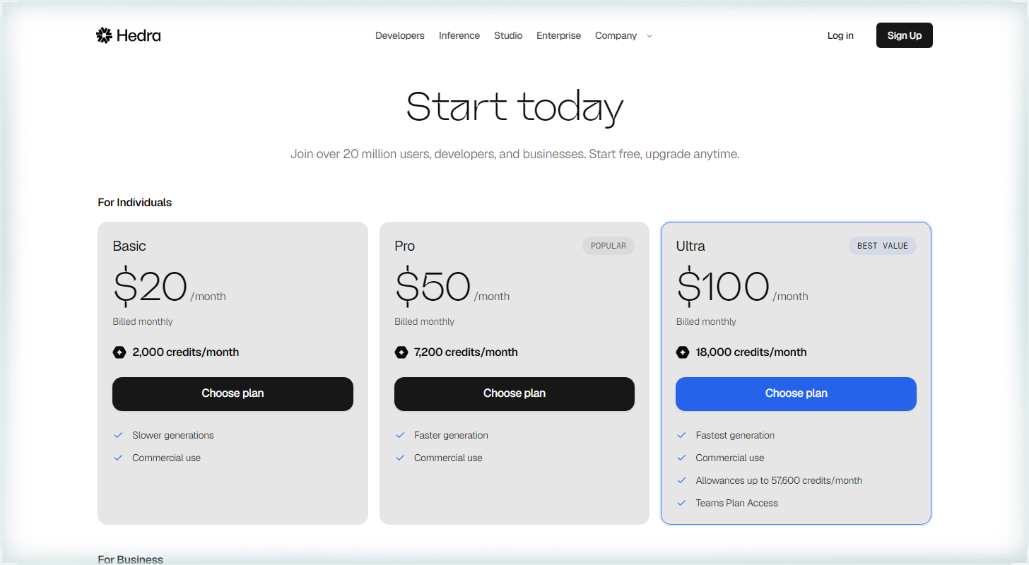 Hedra pricing