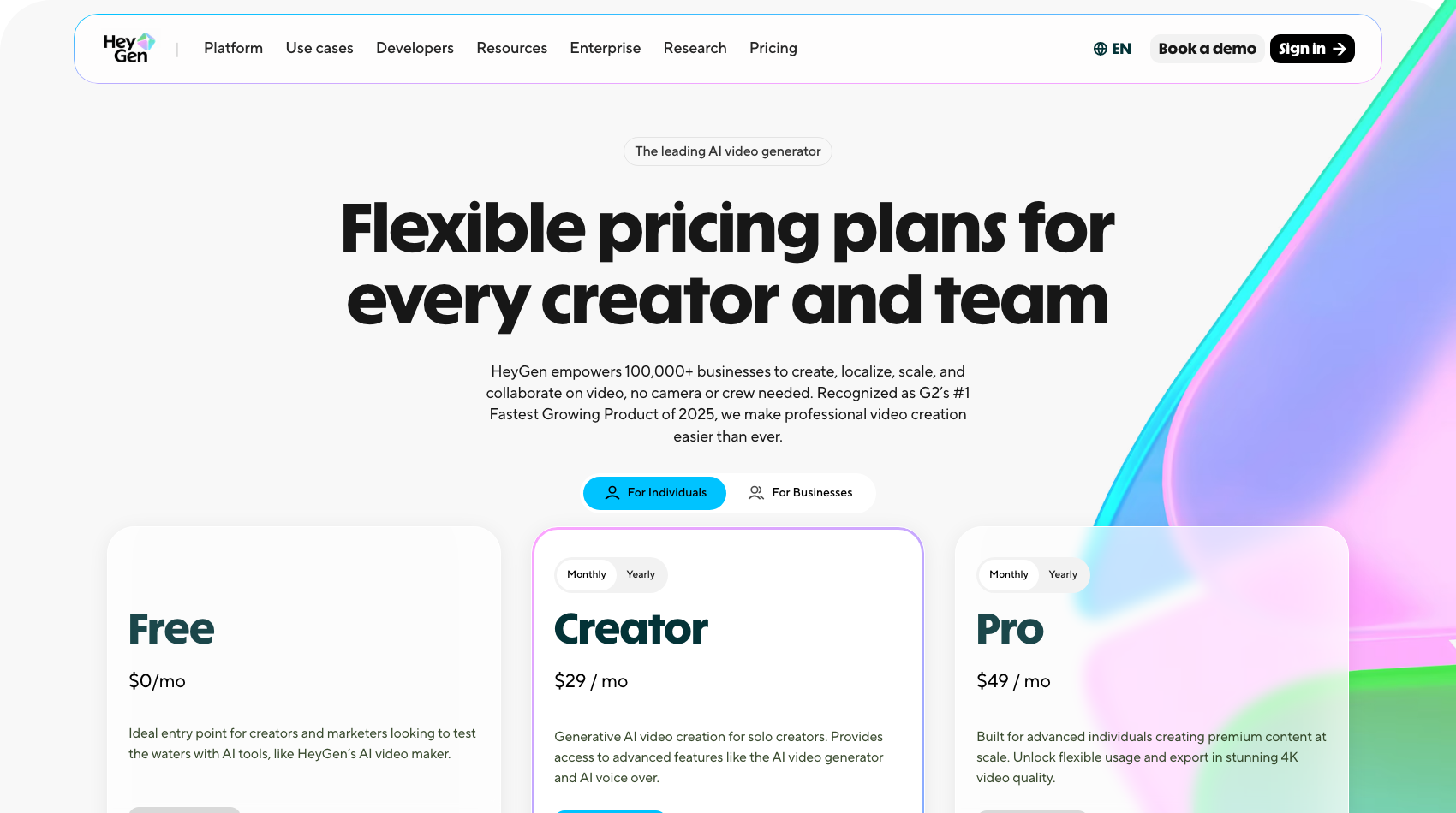 HeyGen pricing