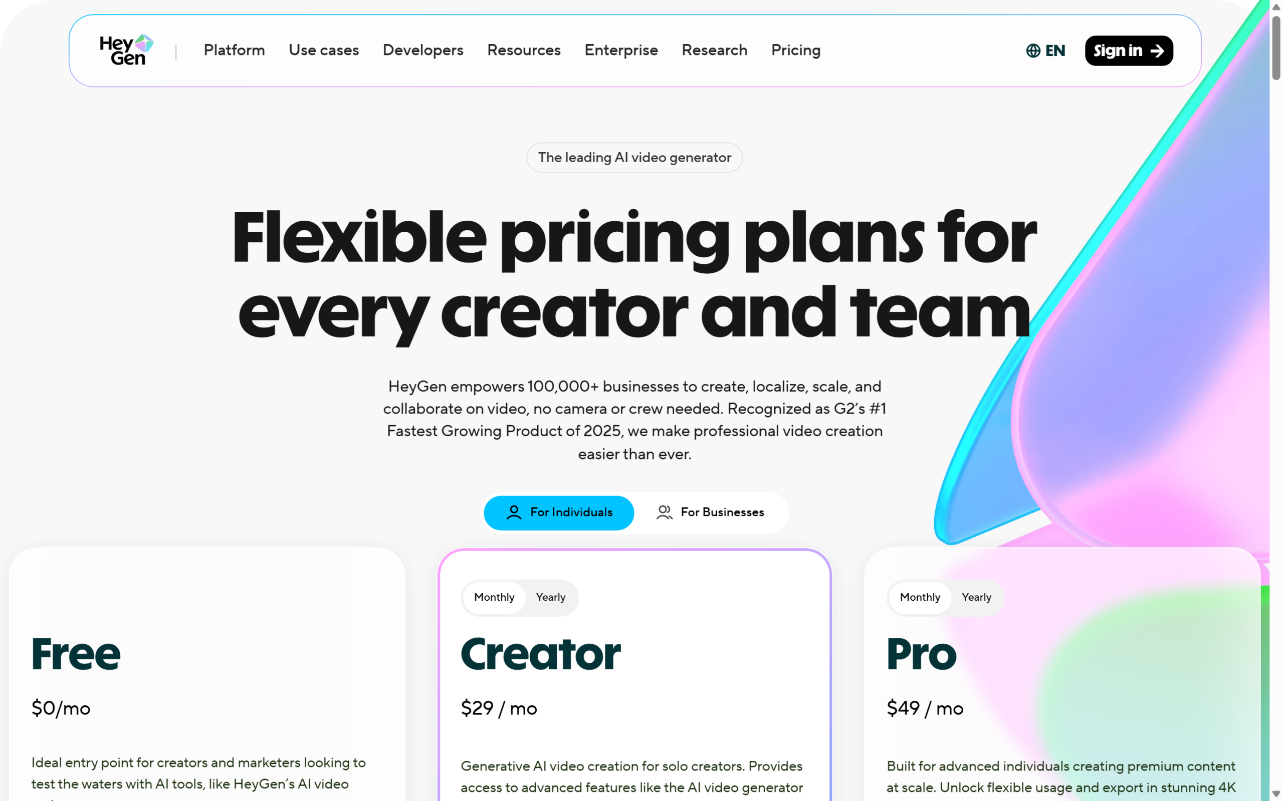 HeyGen pricing