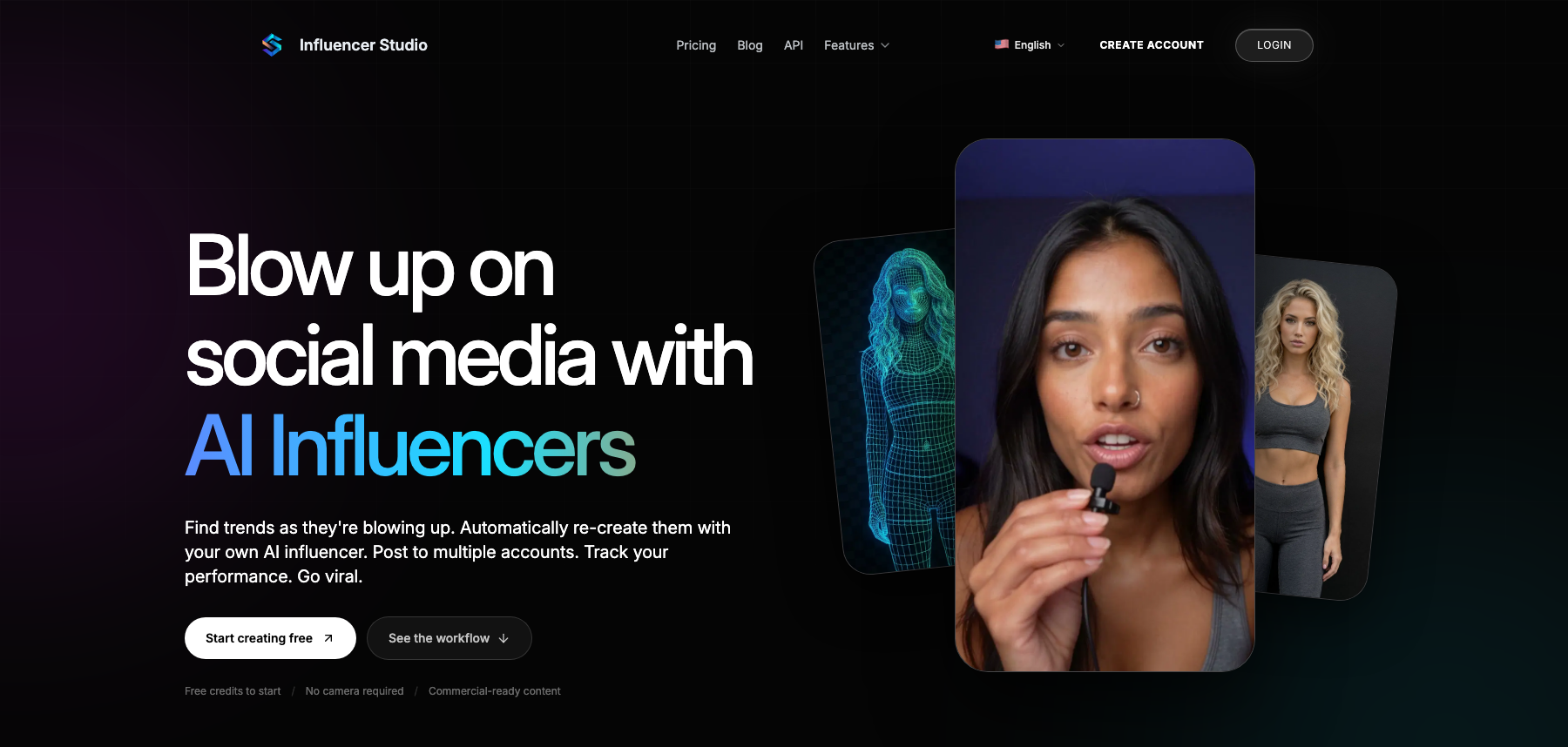 Influencer Studio home
