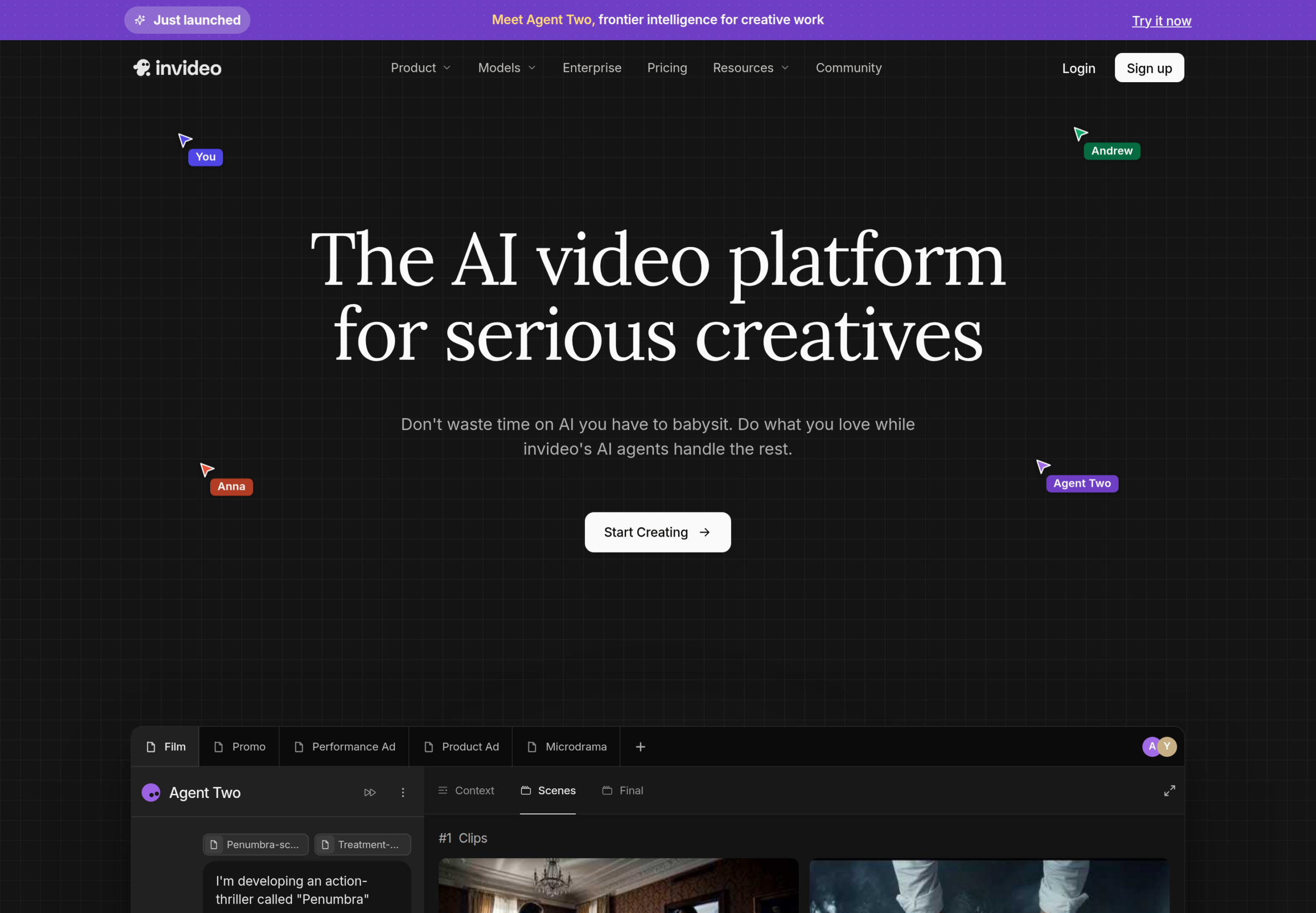 InVideo homepage