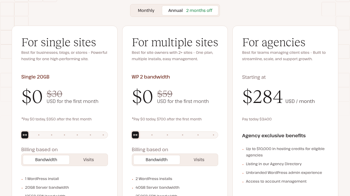 Kinsta pricing