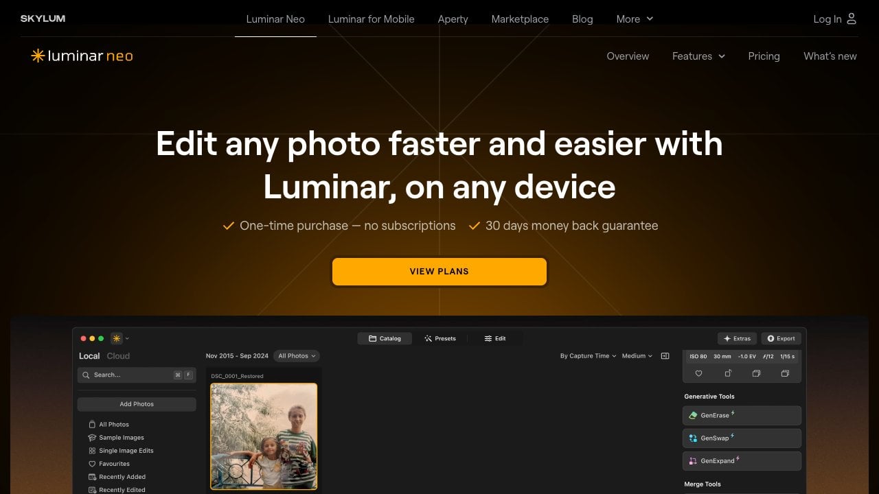 luminar-home-2026 Luminar Neo homepage
