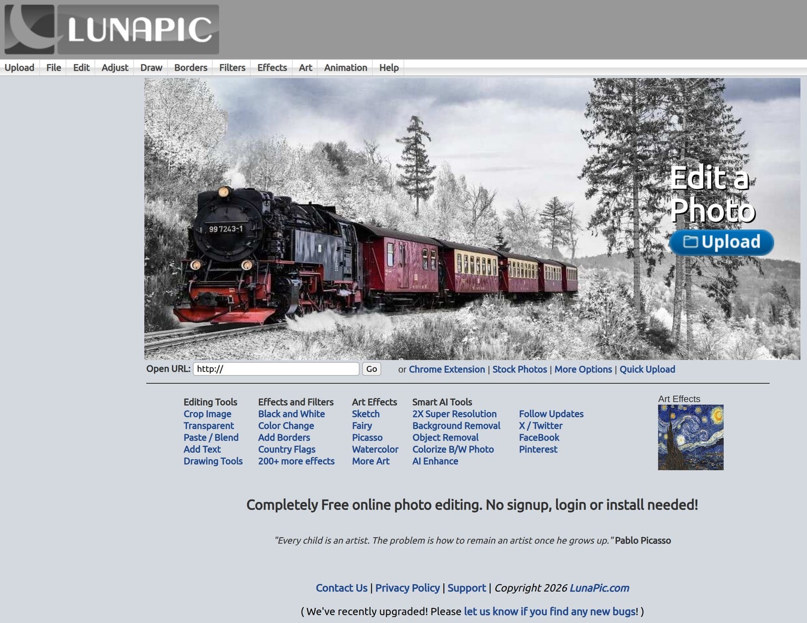 Lunapic home