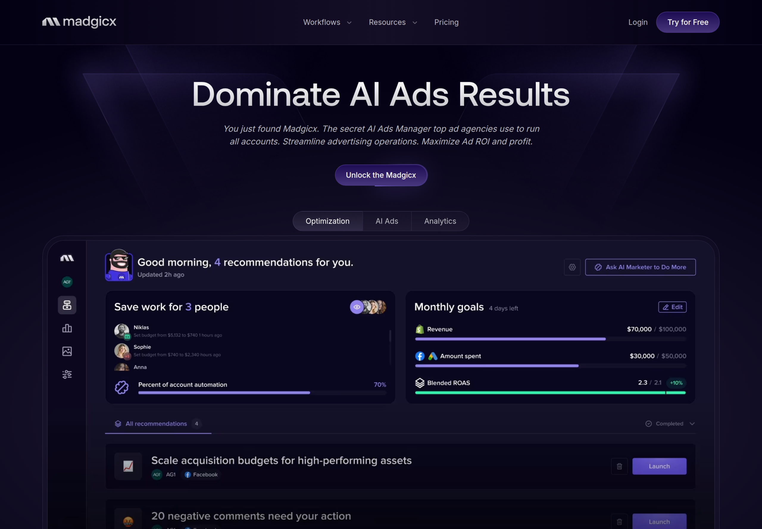 Madgicx homepage