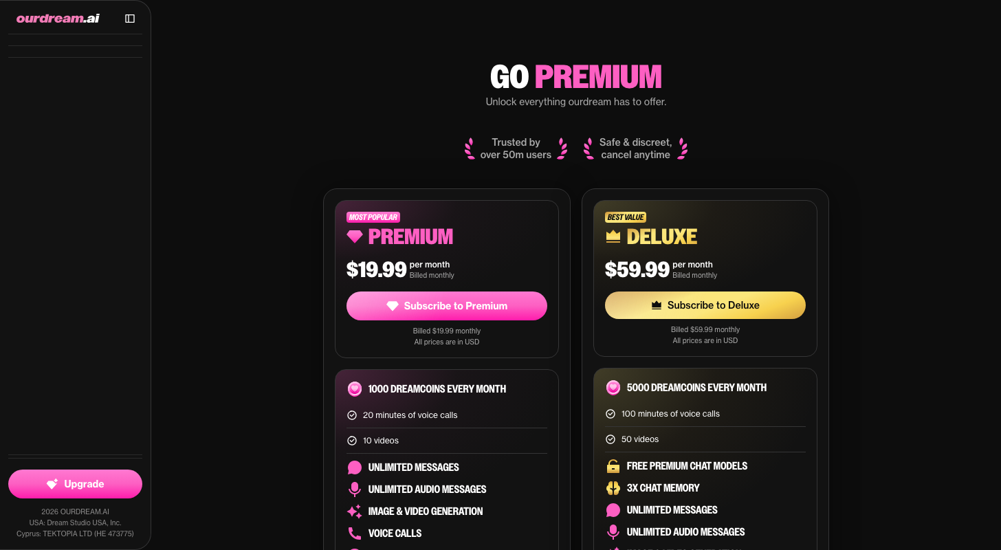 OurDream AI pricing