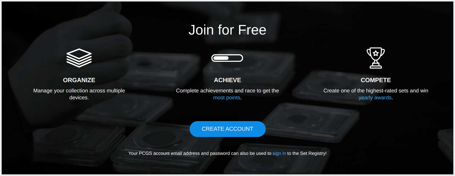 PCGS Set Registry pricing