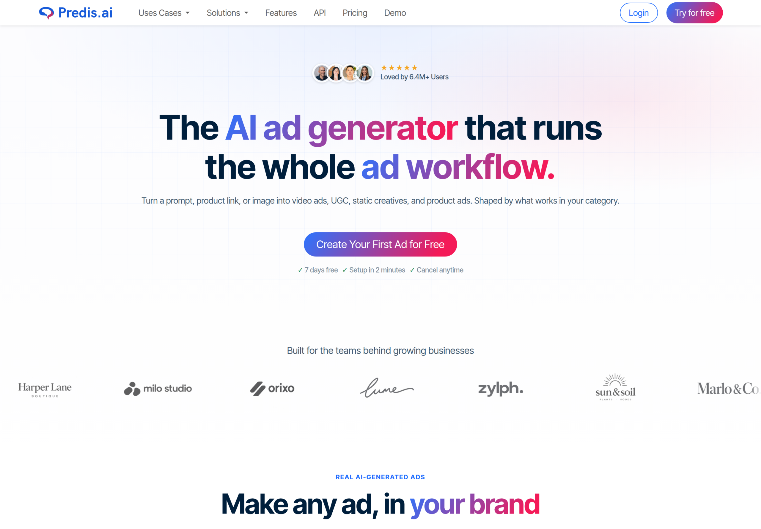 Predis.ai homepage