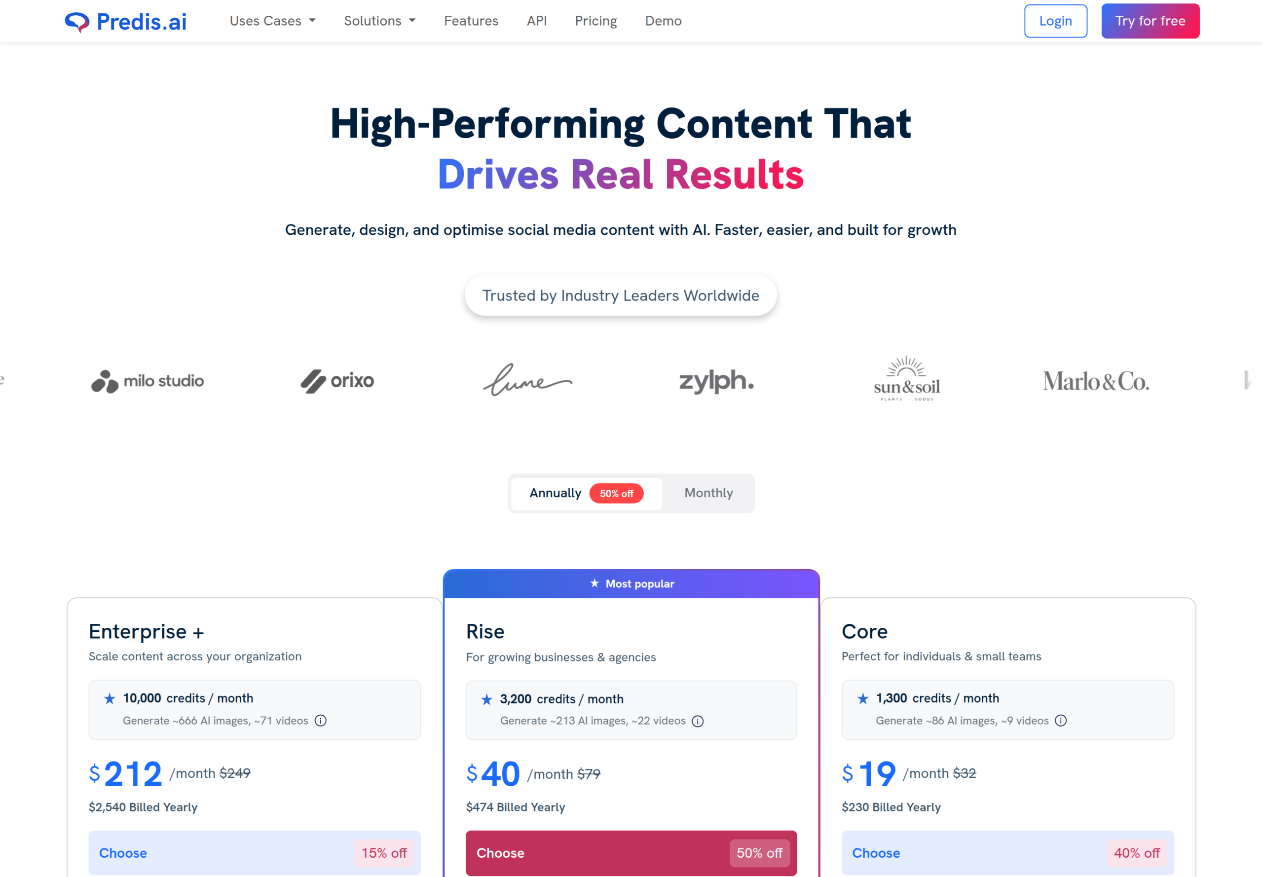 Predis.ai pricing