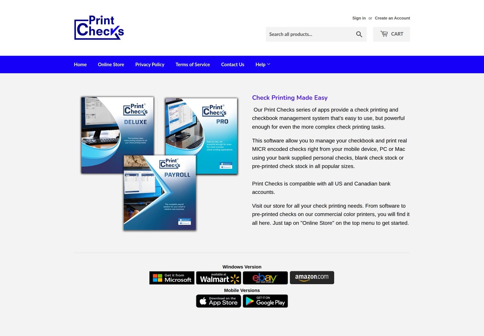 Print Checks Pro home