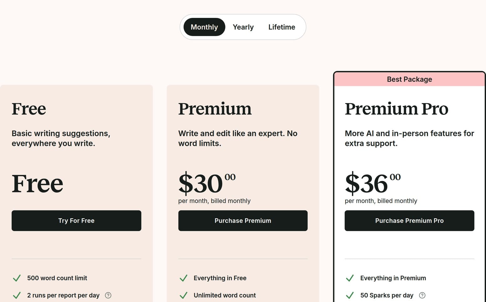 ProWritingAid pricing