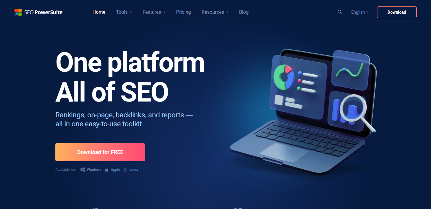 SEO PowerSuite homepage
