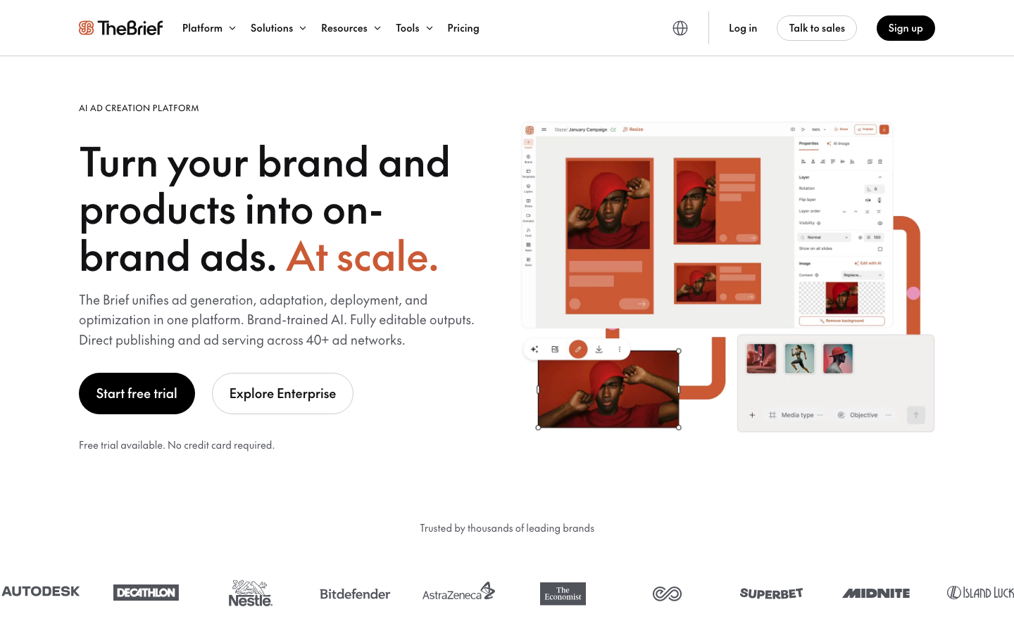 The Brief homepage