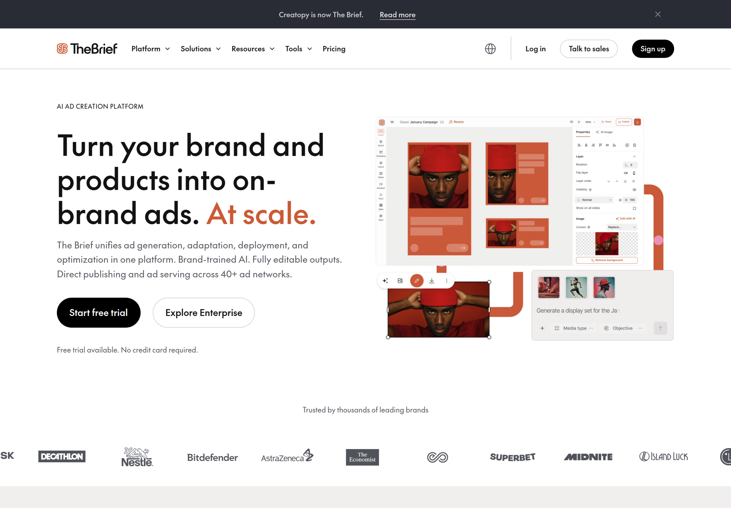 The Brief homepage