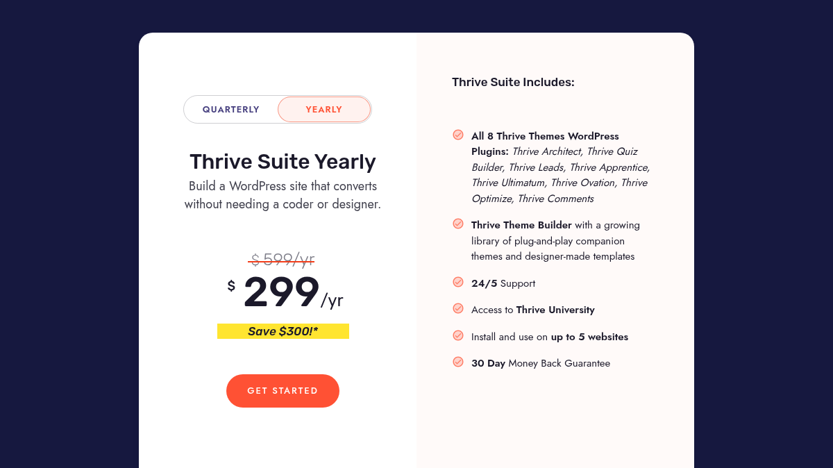 Thrive Architect pricing Thrive Architect pricing