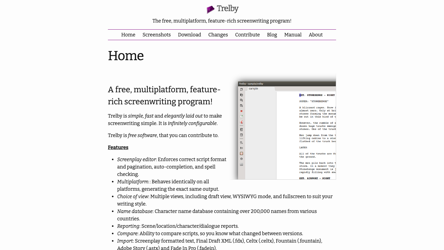 Trelby home