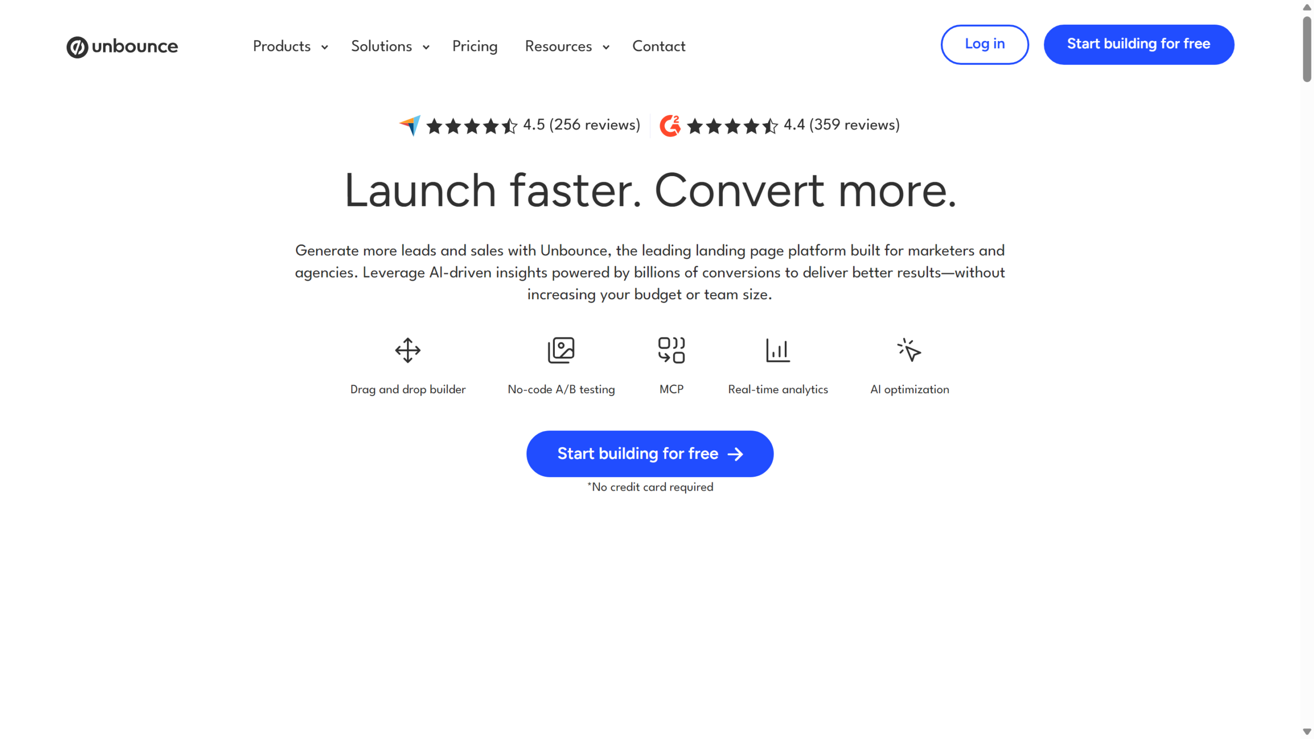 Unbounce home Unbounce home