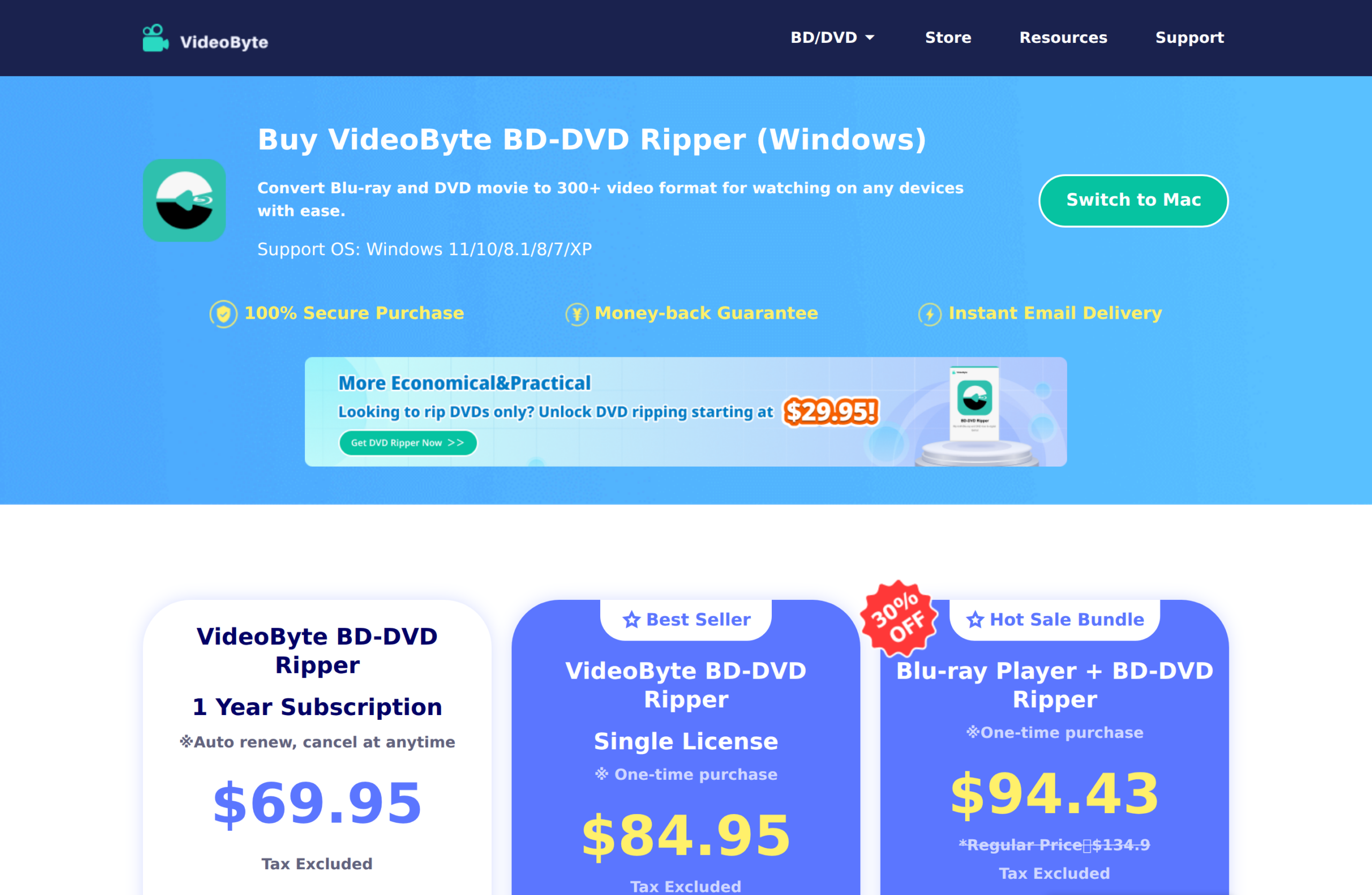 videobyte-pricing VideoByte BD-DVD Ripper pricing
