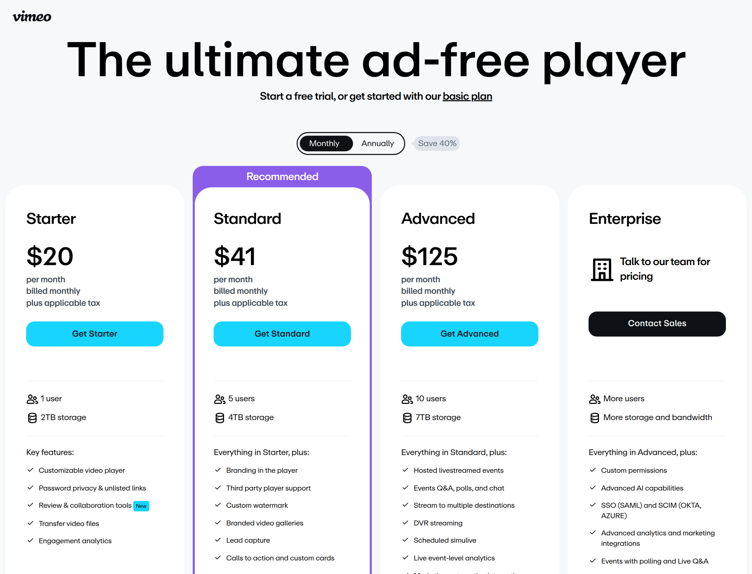 Vimeo pricing