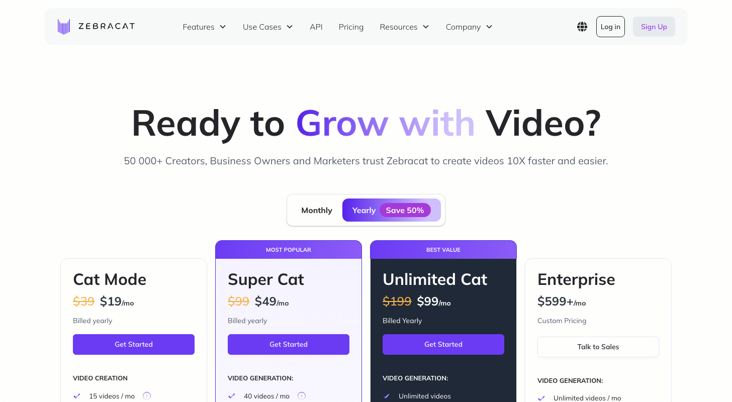 Zebracat pricing