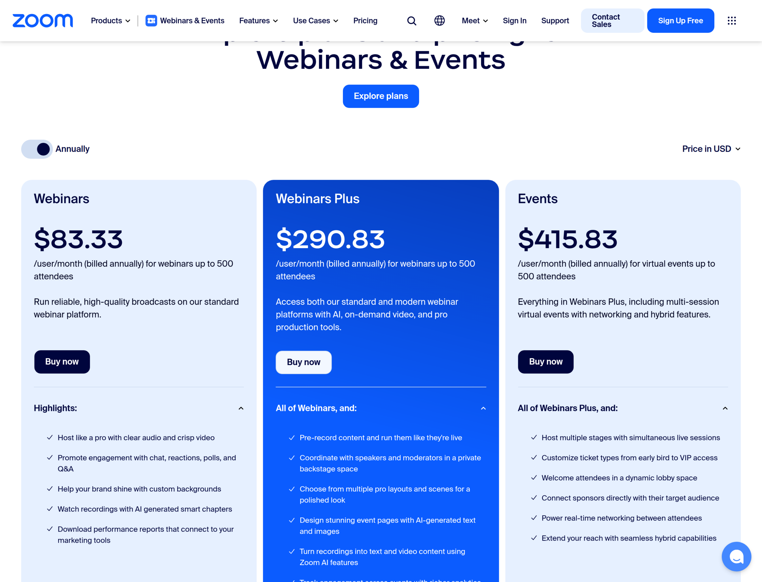 Zoom pricing